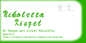 nikoletta kiszel business card